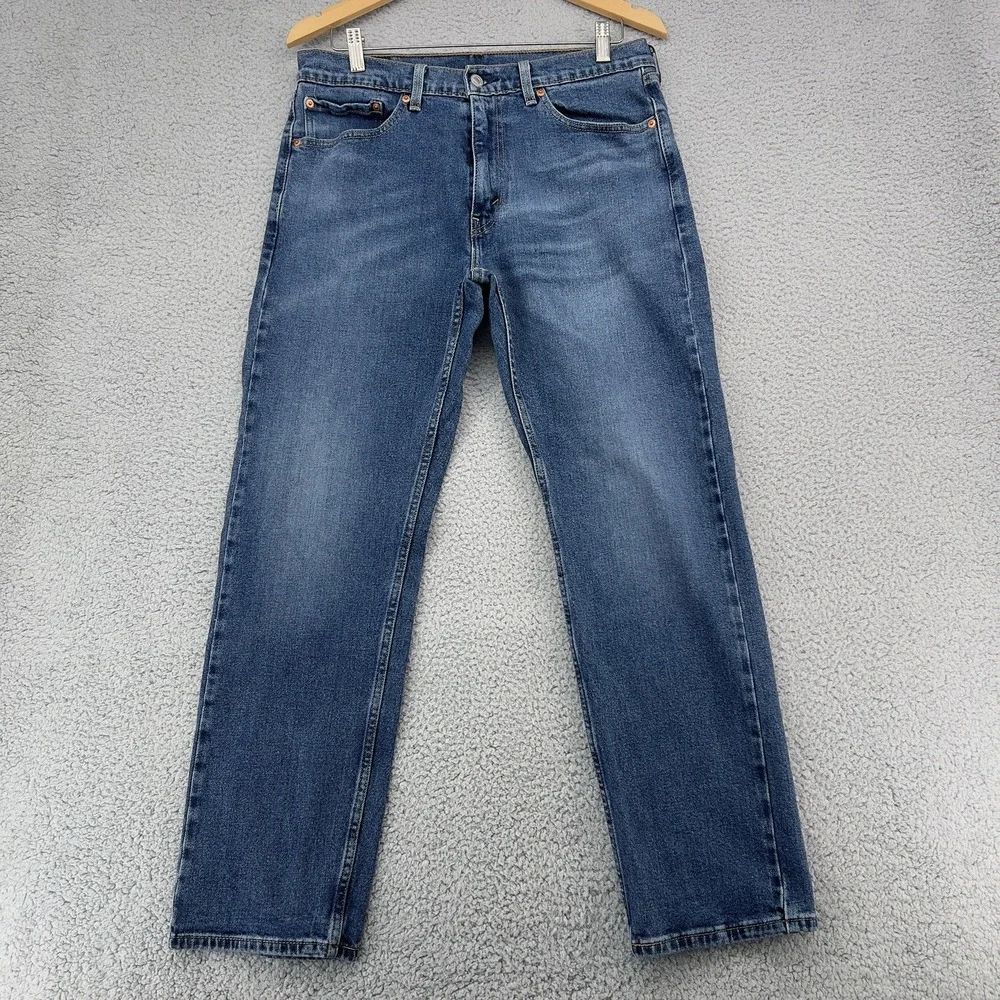 Levi's 505 Regular Fit Jeans Men's W33 L30 Blue Stretch Denim